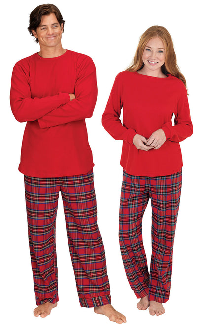 Stewart Plaid Flannel Matching Couples Pajamas