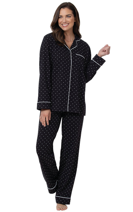 Classic Polka-Dot Button-Front Pajamas