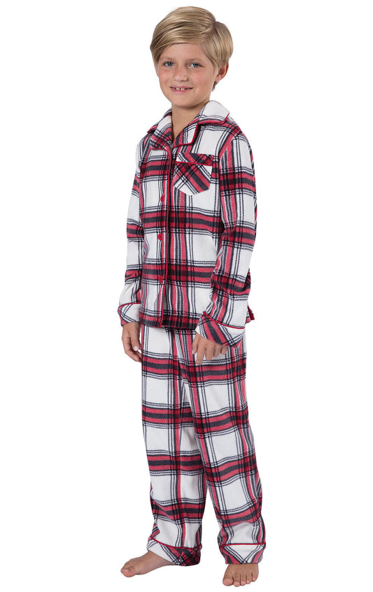 Fireside Fleece Button-Front Unisex Kids Pajamas