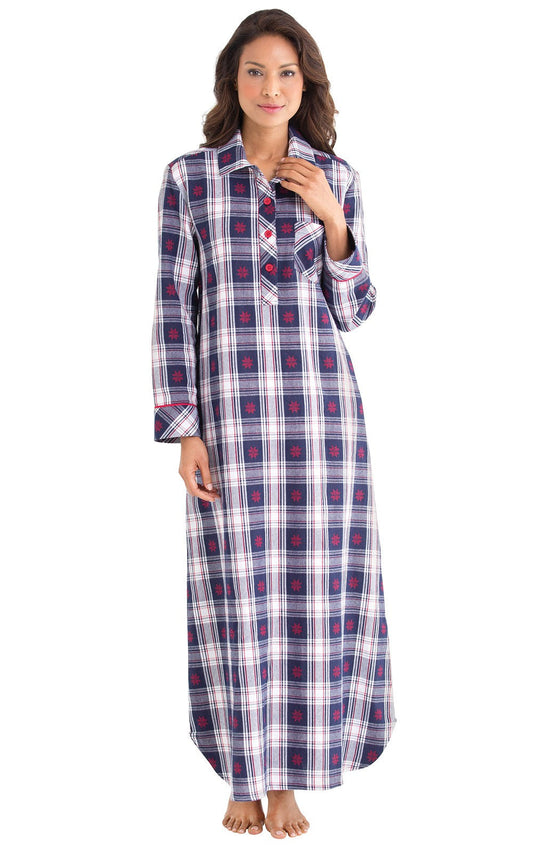 Snowfall Plaid Flannel Nightgown