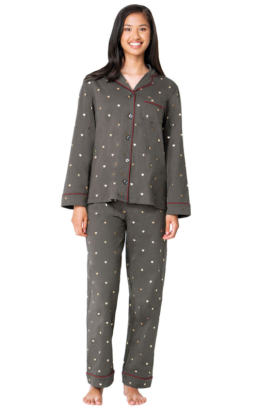 Heart of Gold Button-Front Pajamas