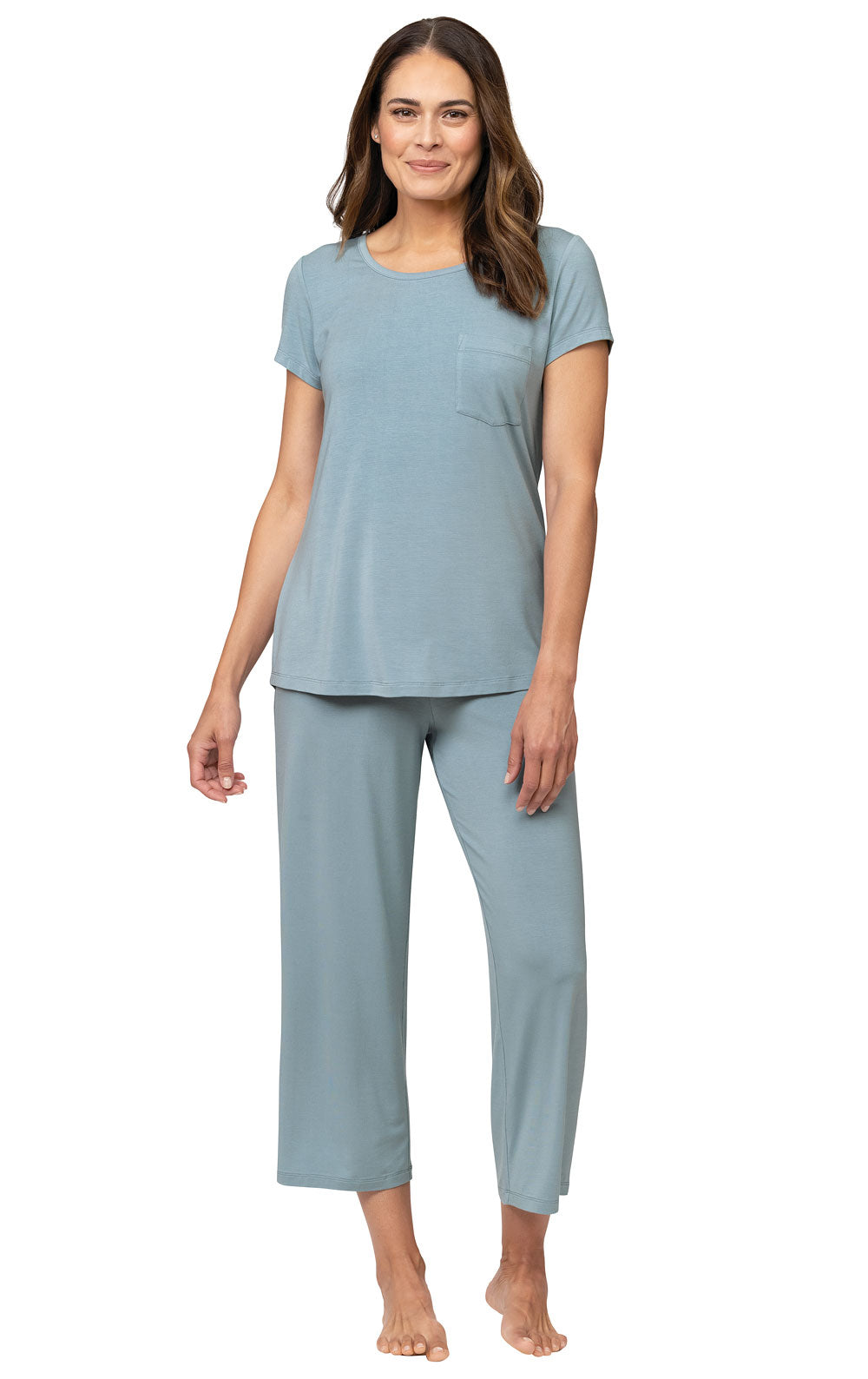 Consciously Cozy Capri & Button-Front Matching Couples Pajamas