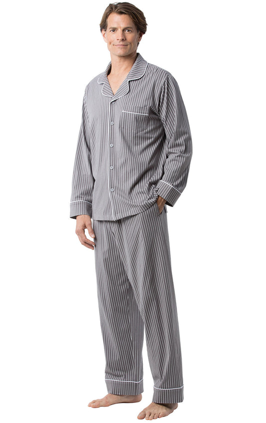 Classic Stripe Button-Front Men's Pajamas