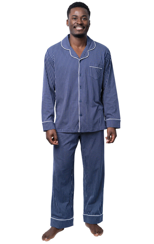 Classic Stripe Button-Front Men's Pajamas