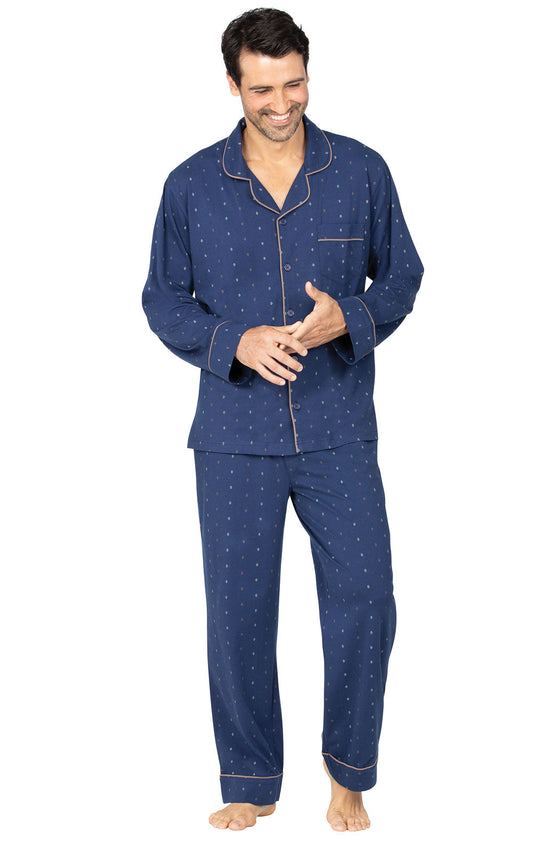 Printed Button-Front Men's Pajamas