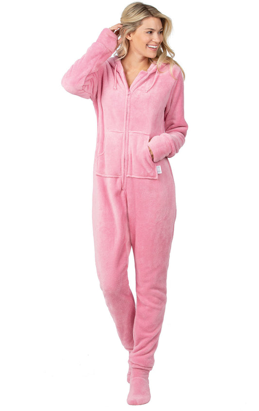 Pink Hoodie-Footie Onesie Pajamas