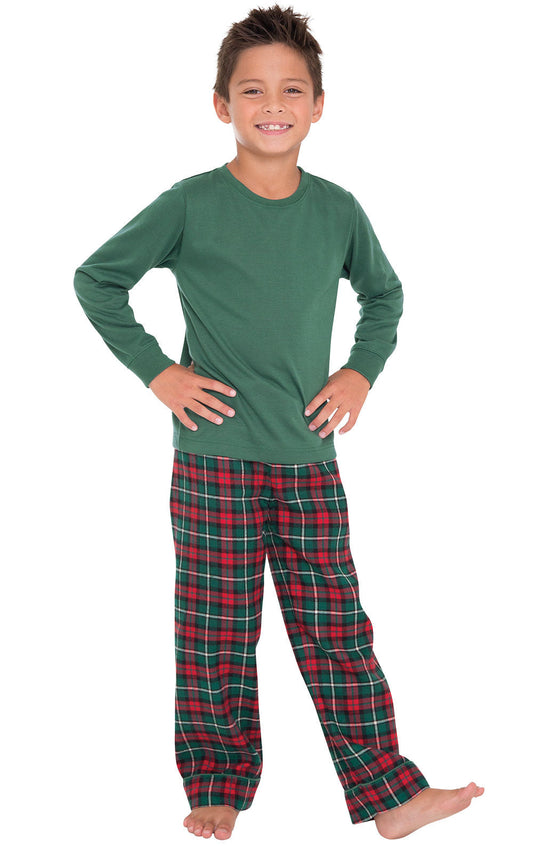 Christmas Plaid Unisex Kids Pajamas