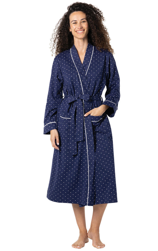 Classic Polka-Dot Mid-Length Robe - FINAL SALE