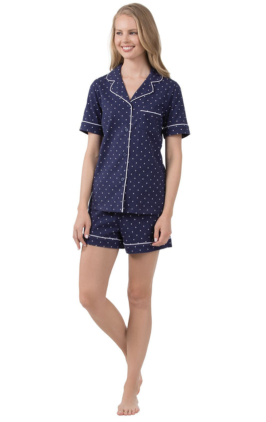 Classic Polka-Dot Button-Front Short Set