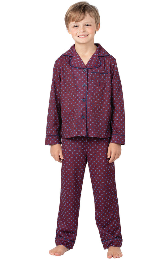 Printed Button-Front Unisex Kids Pajamas