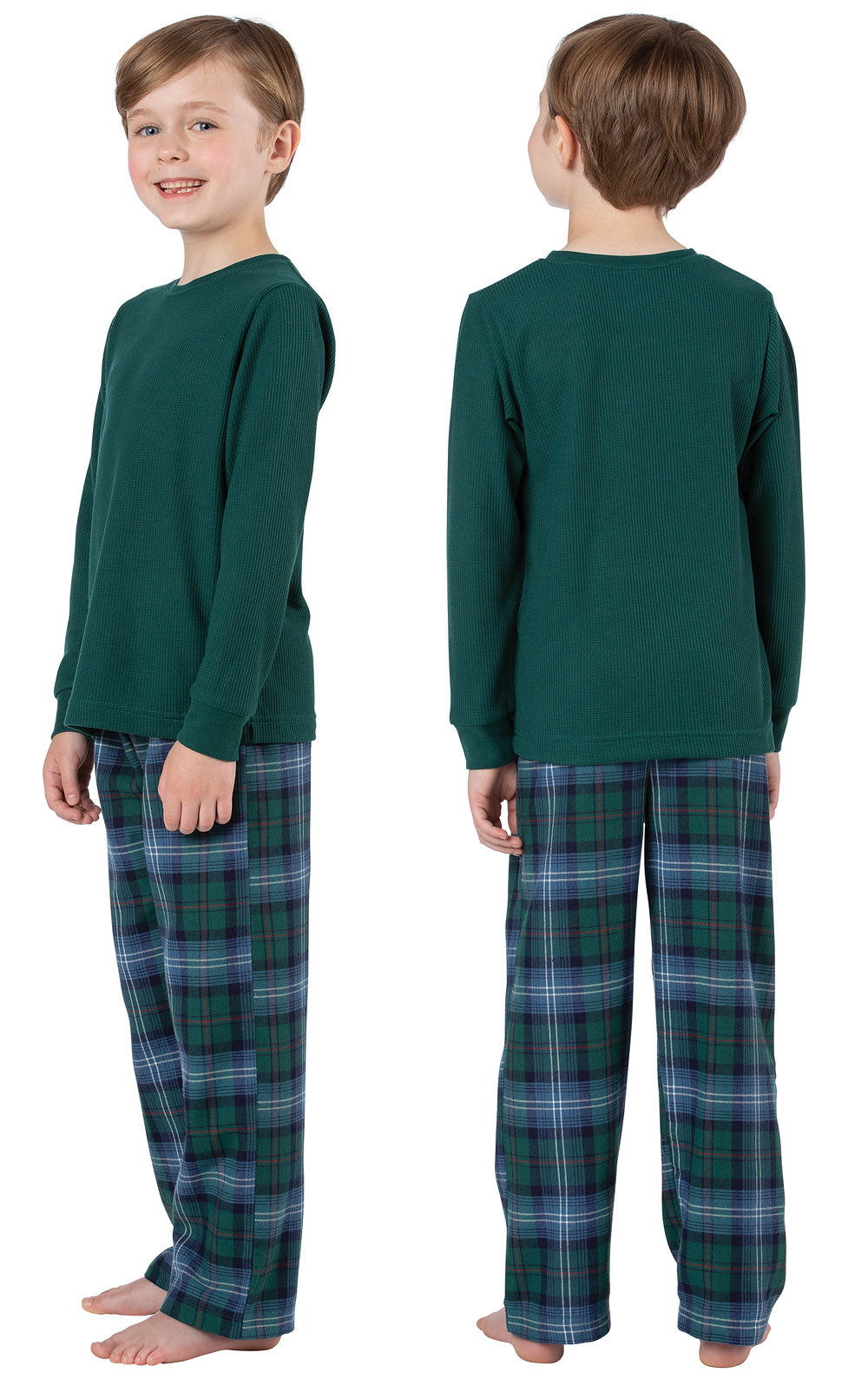 Heritage Plaid Thermal Top Unisex Kids Pajamas