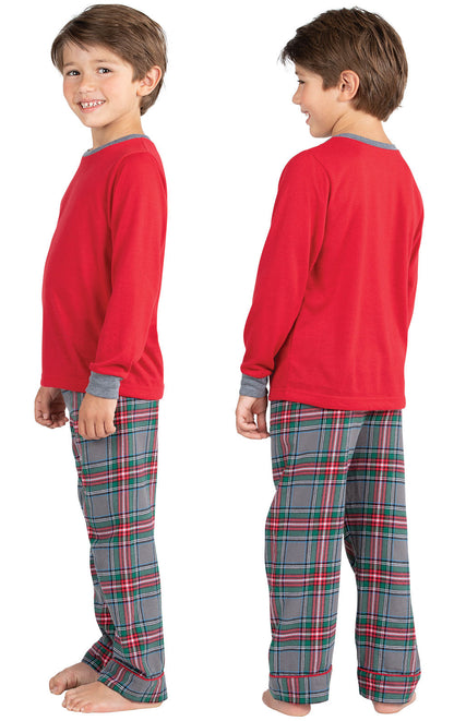 Gray Plaid Unisex Kids Pajamas