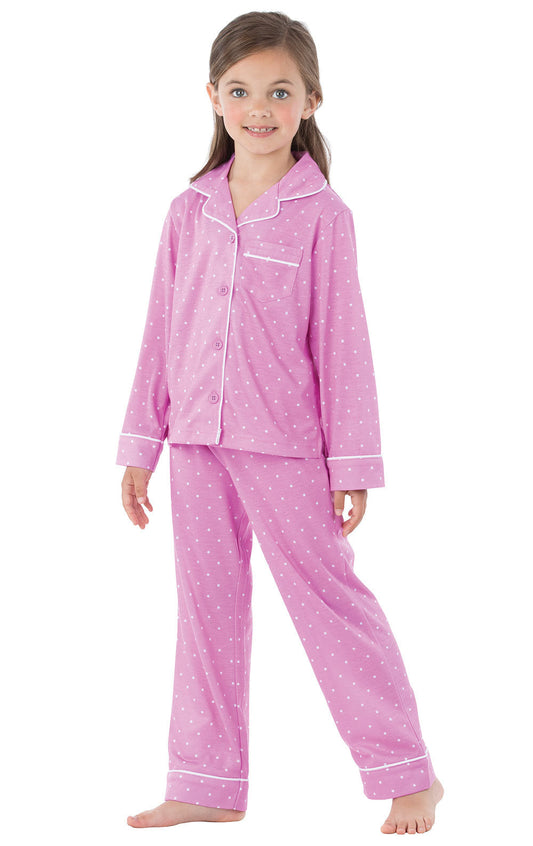 Classic Polka-Dots Button-Front Unisex Kids Pajamas
