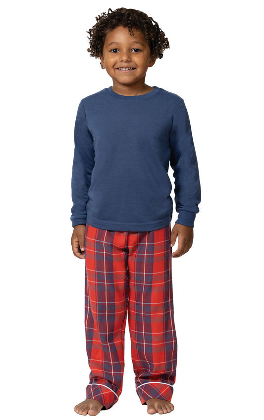 Americana Plaid Pullover Unisex Kids Pajamas