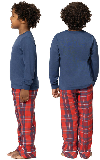 Americana Plaid Pullover Unisex Kids Pajamas