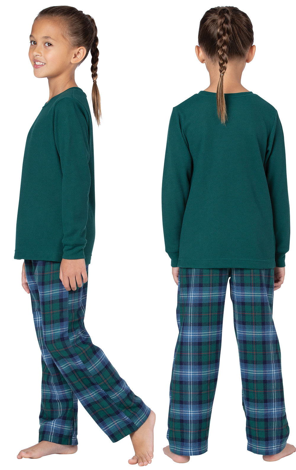 Heritage Plaid Thermal Top Unisex Kids Pajamas