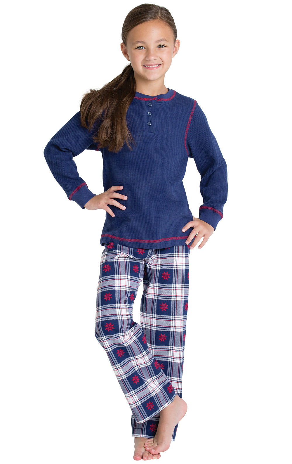 Snowfall Plaid Flannel Unisex Kids Pajamas