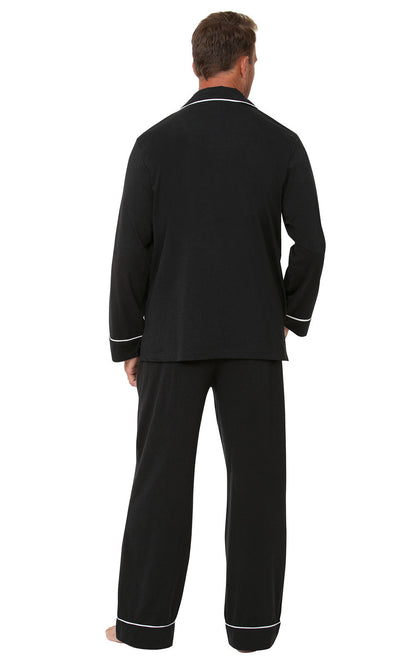 Solid Jersey Button-Front Men's Pajamas