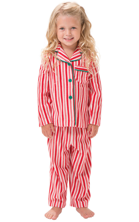 Candy Cane Fleece Button-Front Toddler Pajamas - Family Set