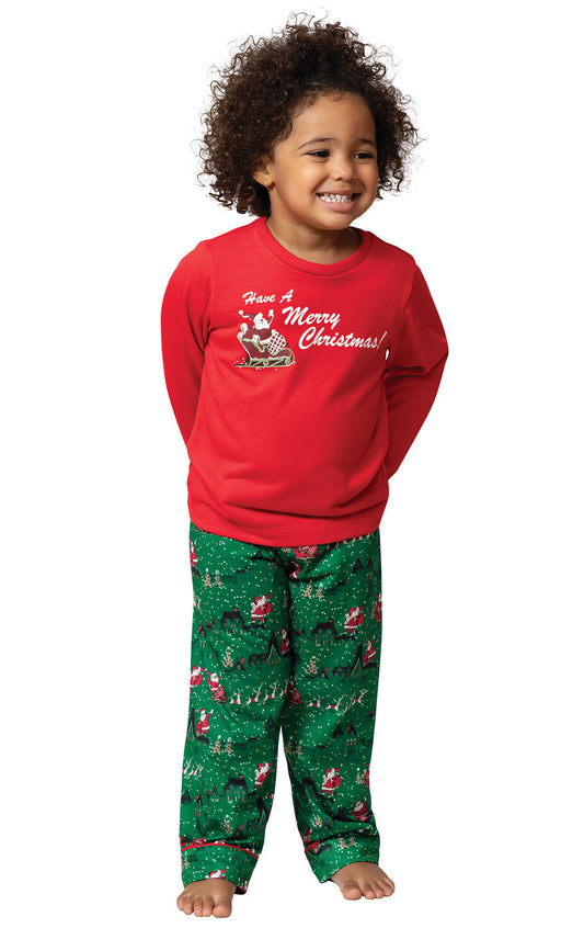 Santa's Sleigh Toddler Pajamas - Final Sale