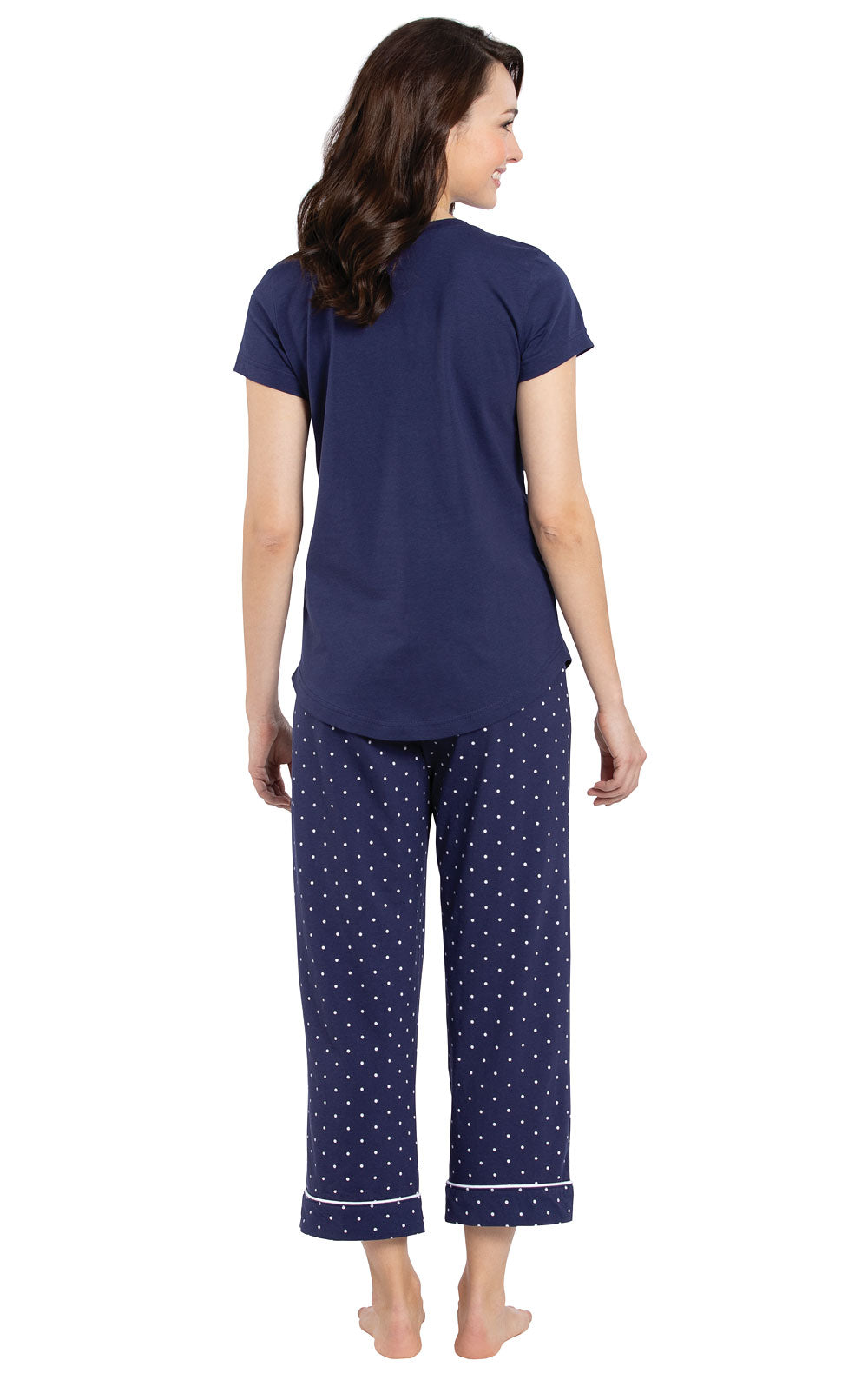 Classic Polka-Dot Pocket Tee Capri Pajamas