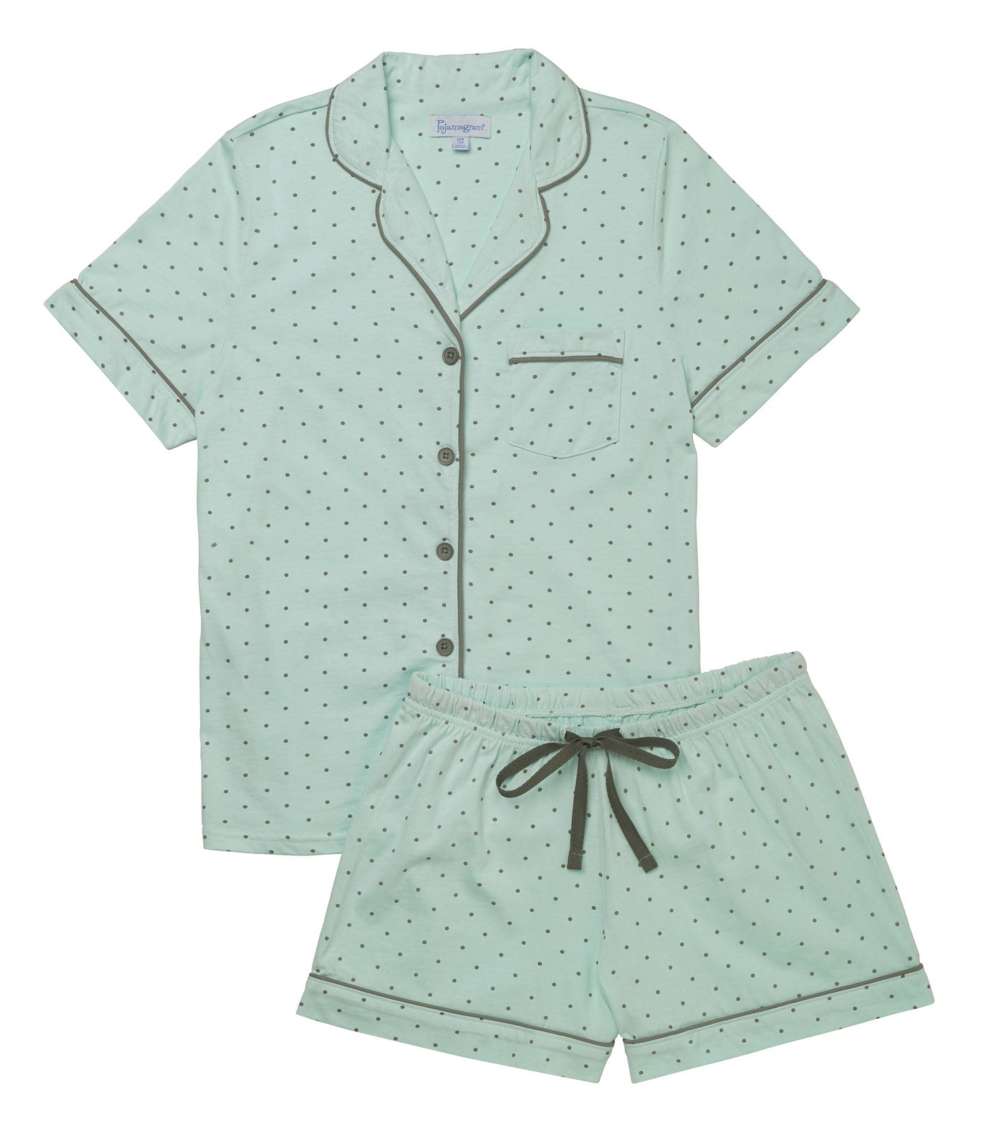 Classic Polka-Dot Button-Front Short Set