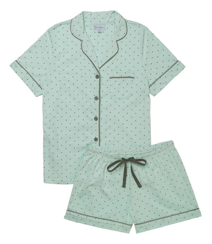 Classic Polka-Dot Button-Front Short Set