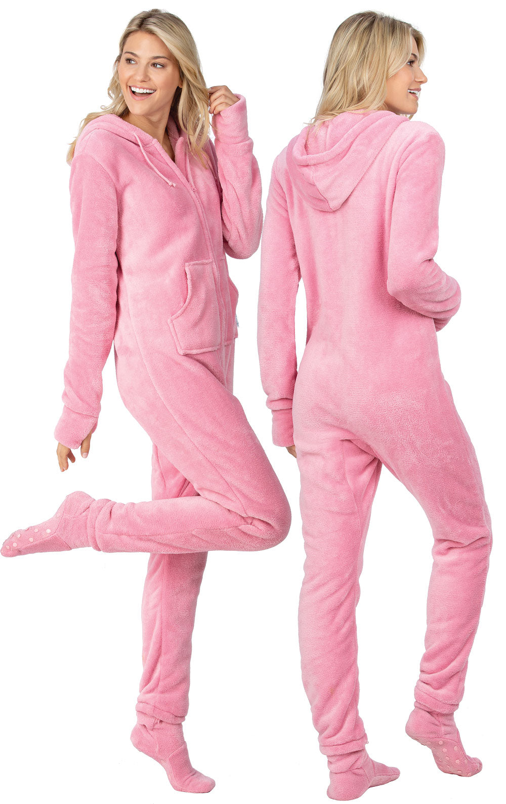 Pink Hoodie-Footie Onesie Pajamas