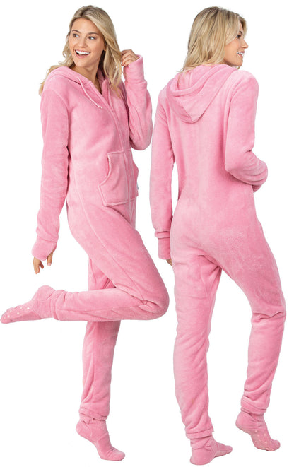 Pink Hoodie-Footie Onesie Pajamas