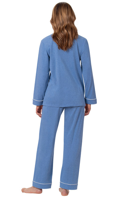 Solid Jersey Button-Front Pajamas