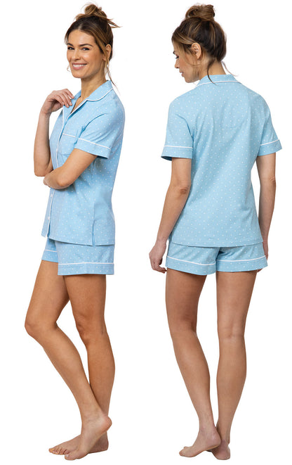 Classic Polka-Dot Button-Front Short Set