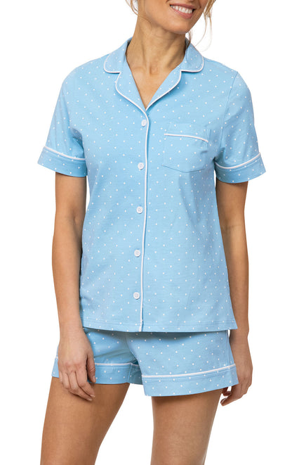 Classic Polka-Dot Button-Front Short Set