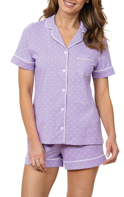 Classic Polka-Dot Button-Front Short Set