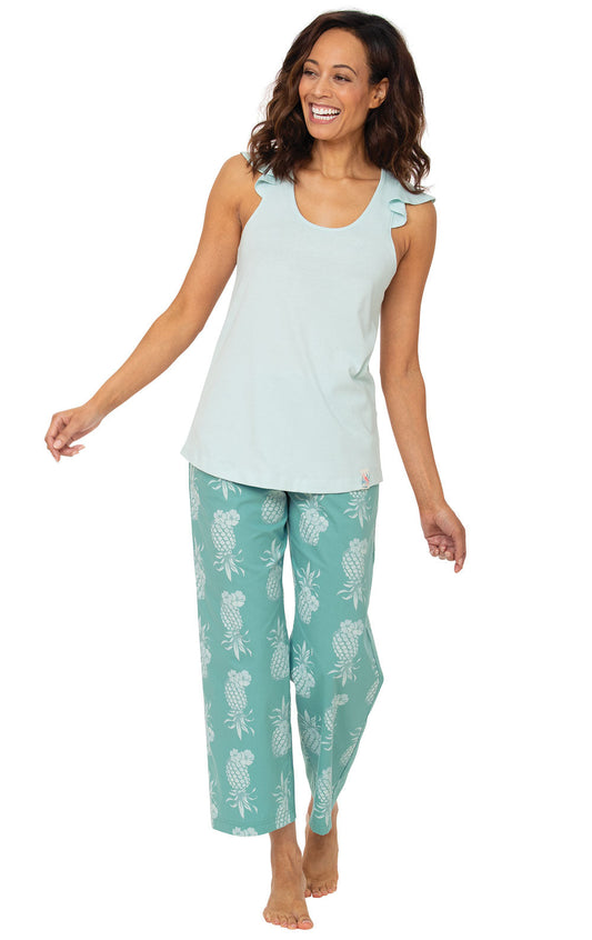 Margaritaville Flutter Sleeve Capri Pajamas - Final Sale