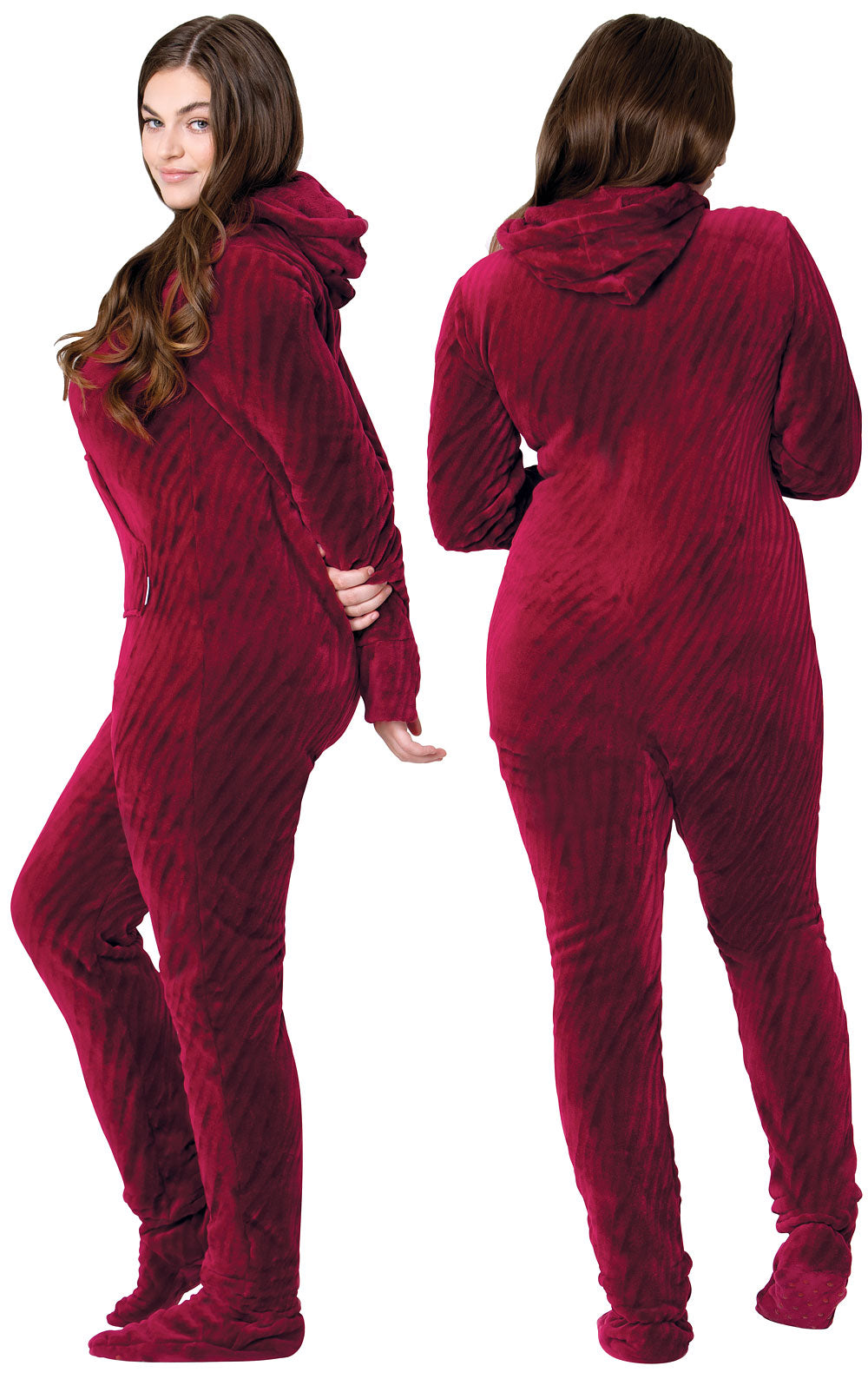 Garnet Zebra Hoodie-Footie Onesie Pajamas