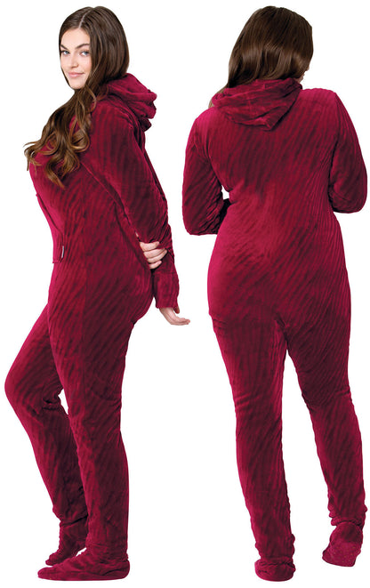 Garnet Zebra Hoodie-Footie Onesie Pajamas