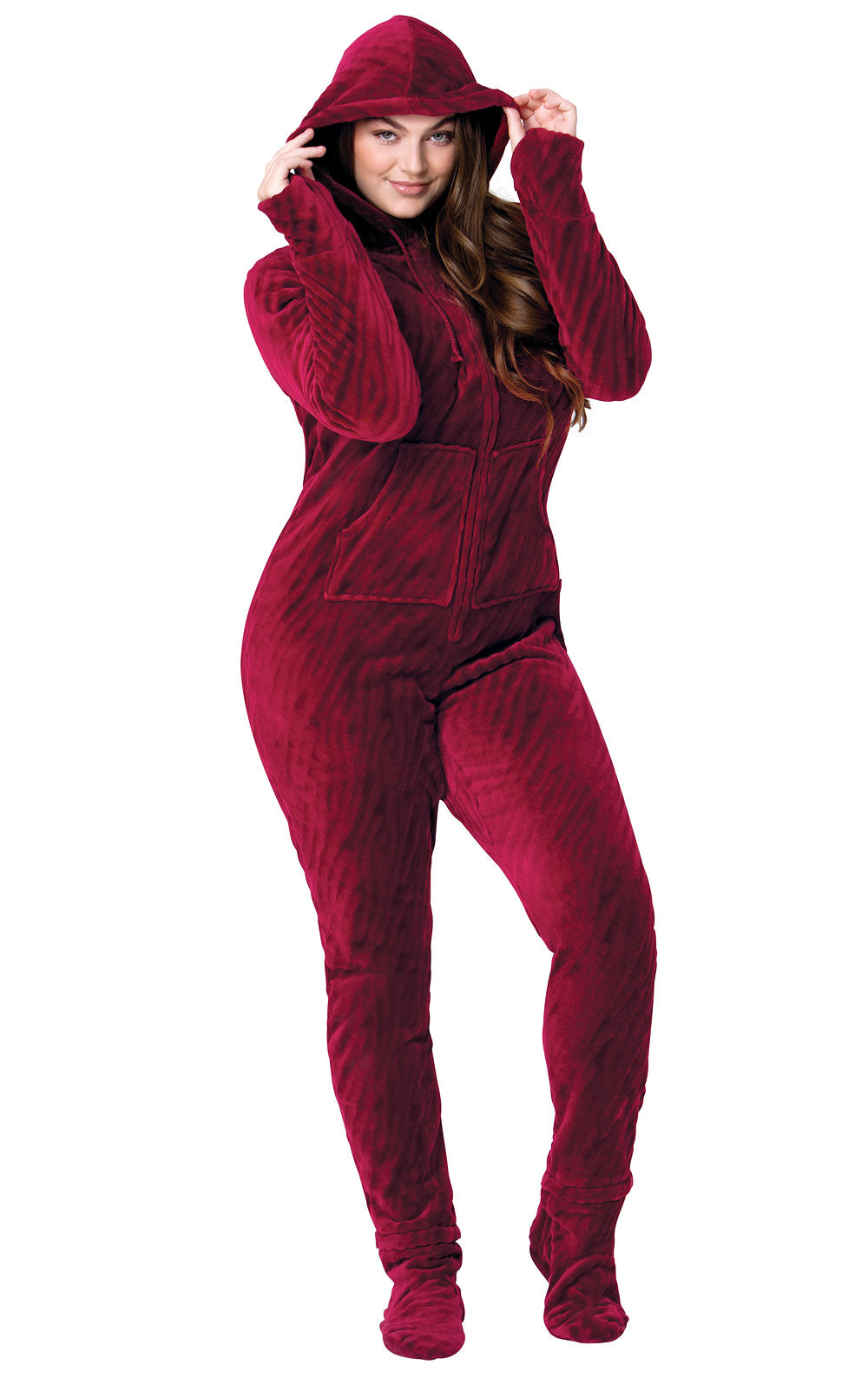 Garnet Zebra Hoodie-Footie Onesie Pajamas
