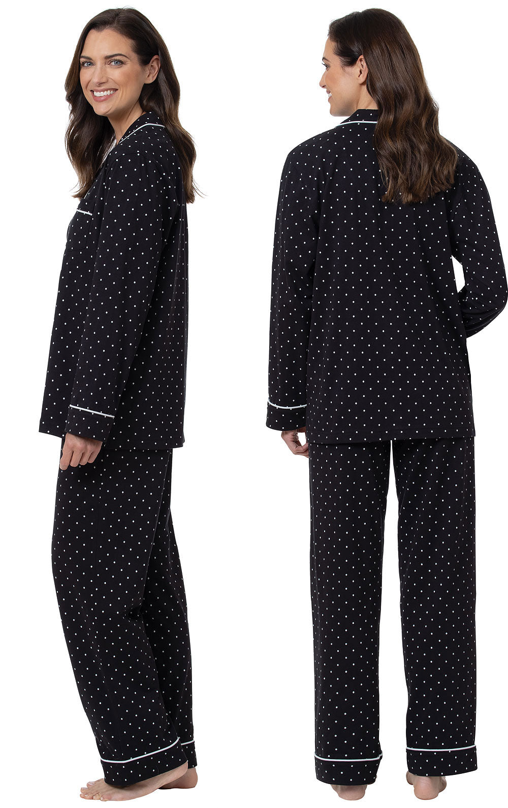 Classic Polka-Dot Button-Front Pajamas