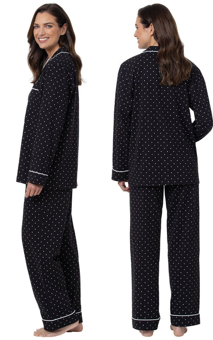 Classic Polka-Dot Button-Front Pajamas