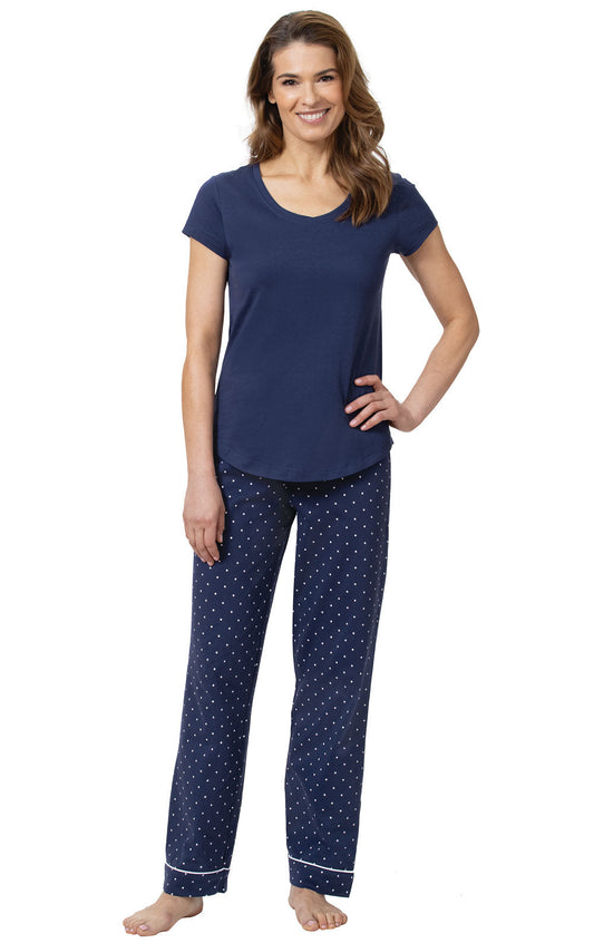 Classic Polka-Dot Short Sleeve Pajamas